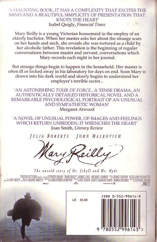 Valerie Martin  MARY REILLY (Julia Roberts, John Malkovich) magnified rear book cover image