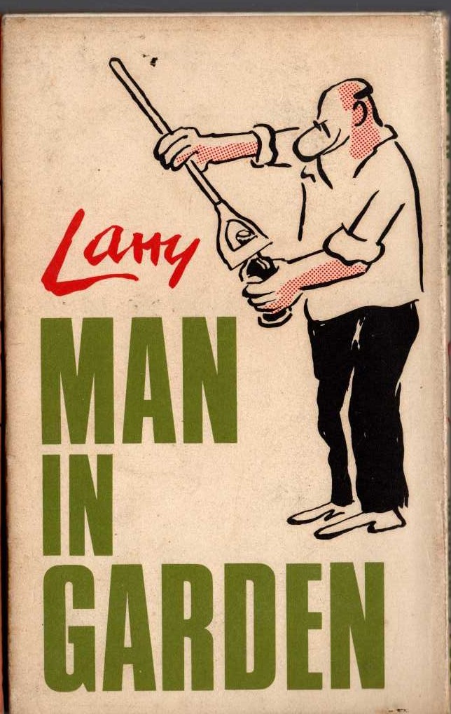 MAN IN GARDEN magnified rear book cover image