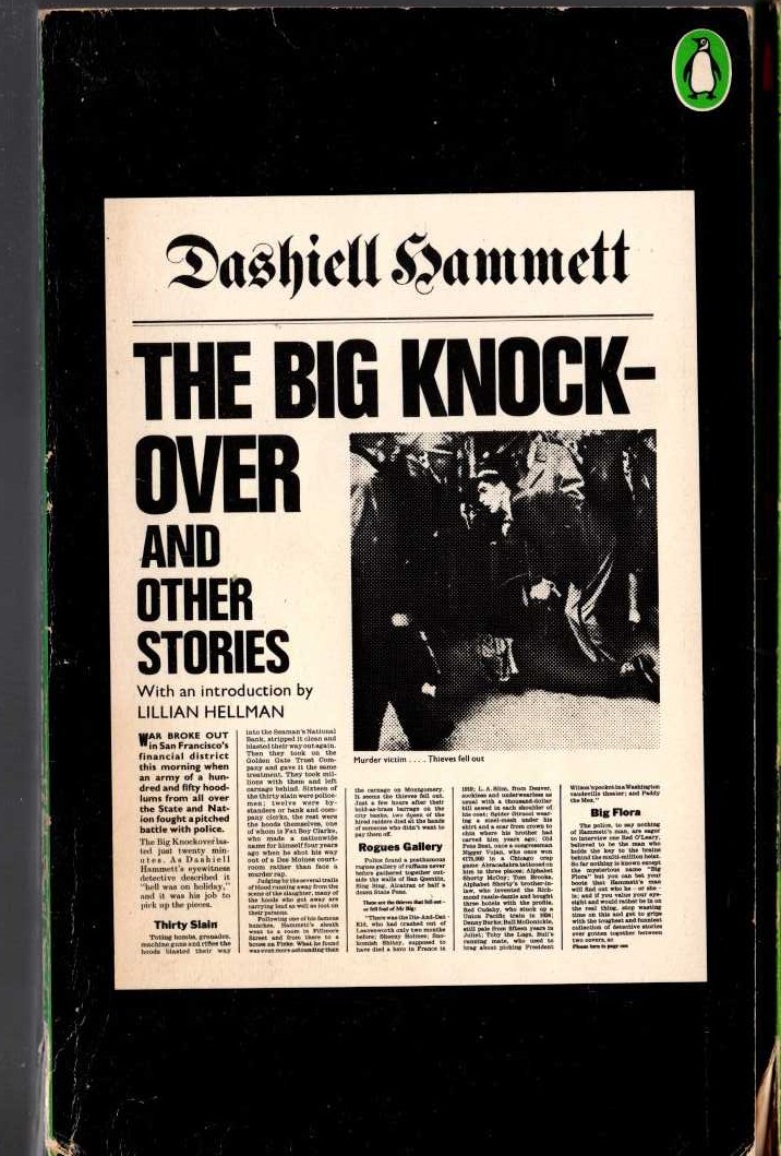 Dashiell Hammett  THE BIG KNOCKOVER AND OTHER STORIES front book cover image