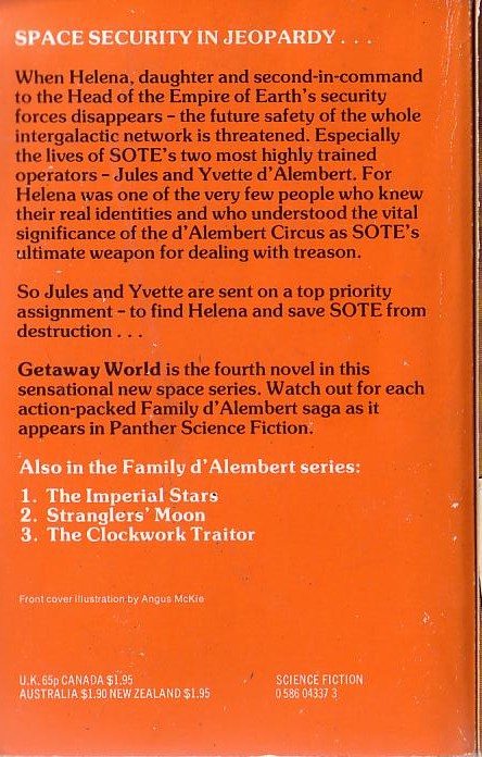 E.E.'Doc' Smith  GETAWAY WORLD magnified rear book cover image