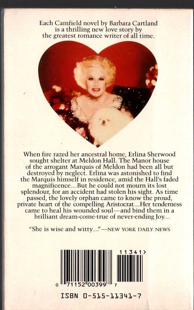 Barbara Cartland  LOOK WITH THE HEART magnified rear book cover image