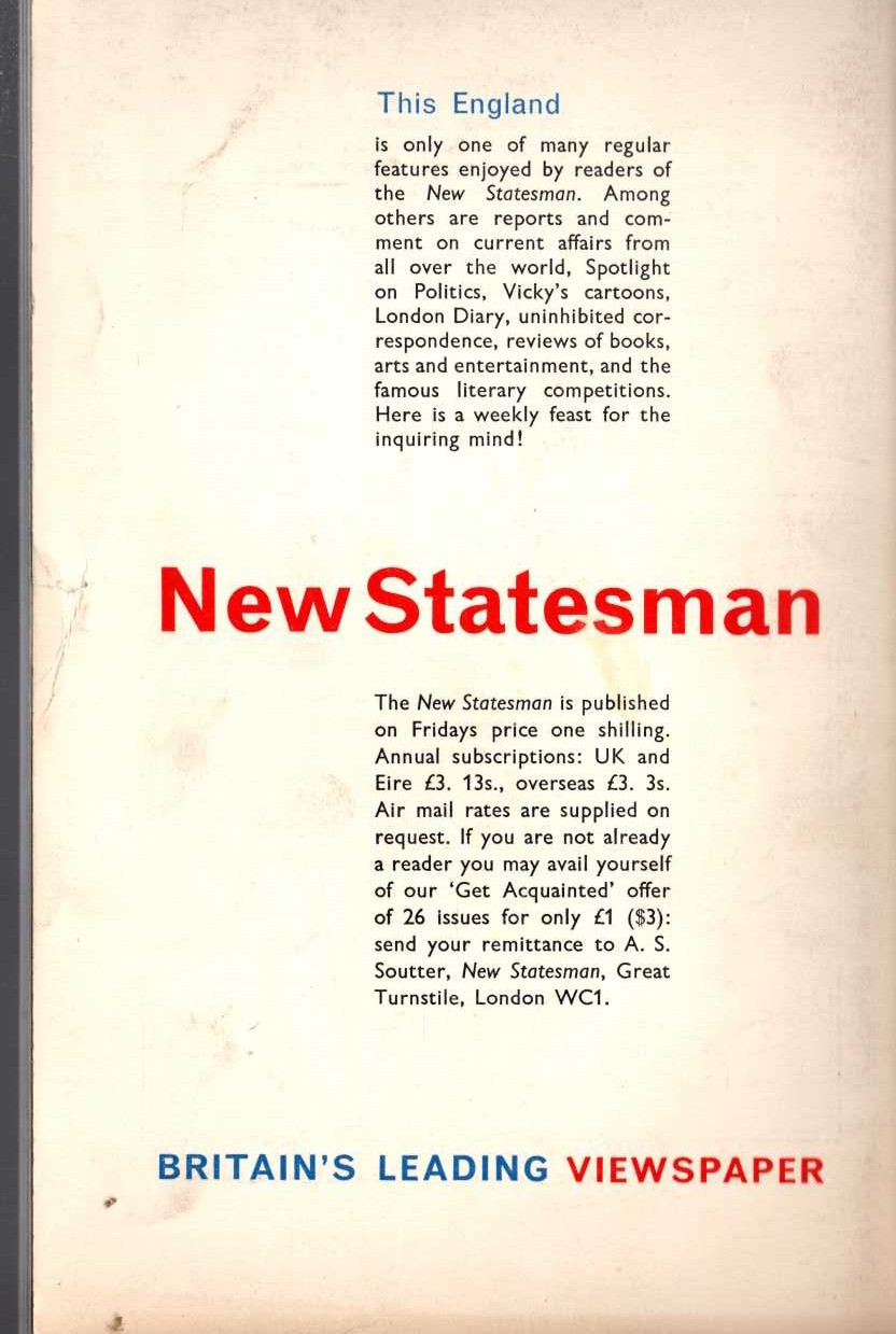 Audrey Hilton (edits) THIS ENGLAND 1960 - 1965 magnified rear book cover image