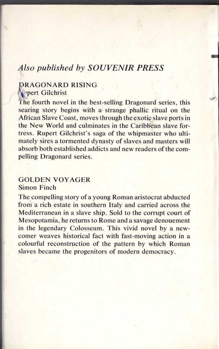 DRAGON'S CLAW magnified rear book cover image