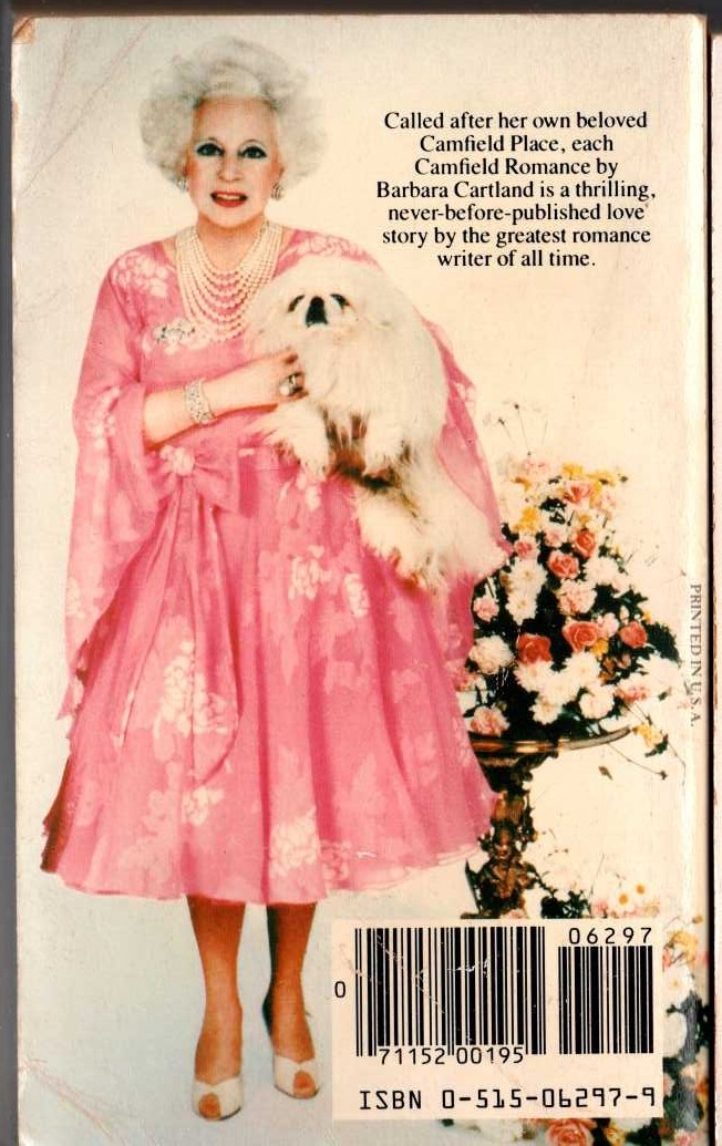 Barbara Cartland  LIGHT OF THE GODS magnified rear book cover image