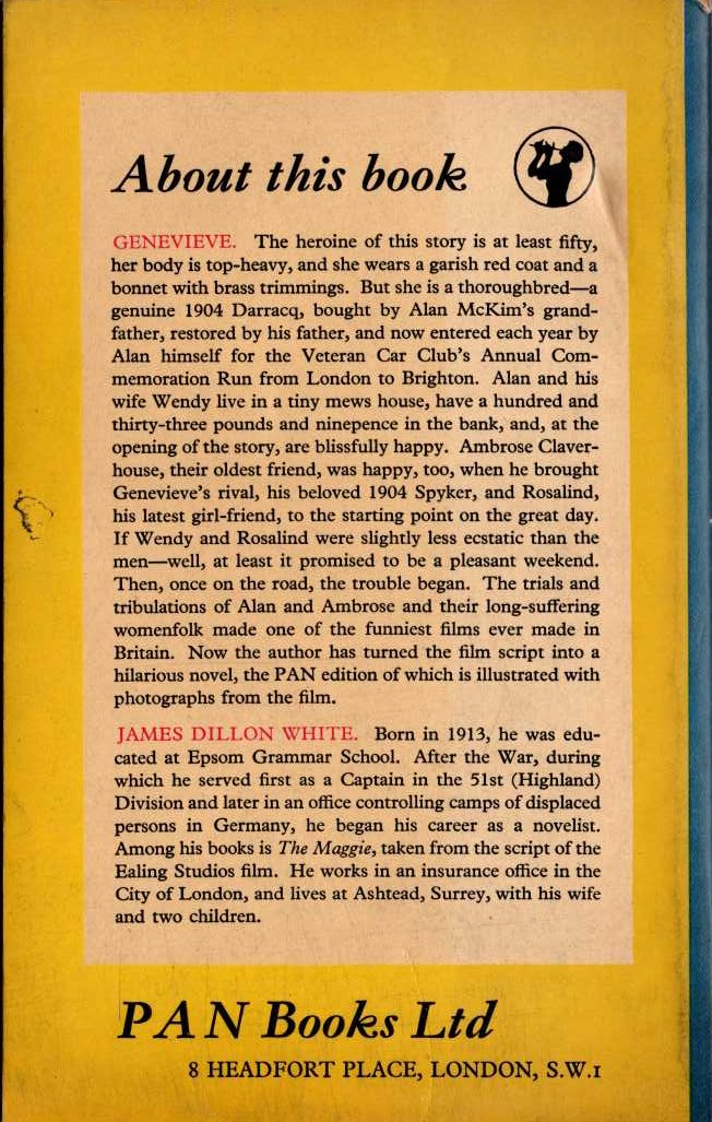 JAmes Dillon White  GENEVIEVE magnified rear book cover image