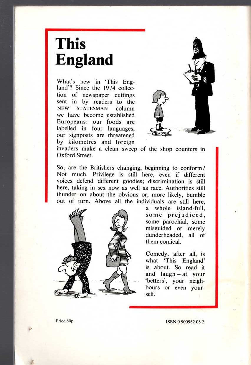 Audrey Hilton (edits) THIS ENGLAND 1974 - 1978 magnified rear book cover image