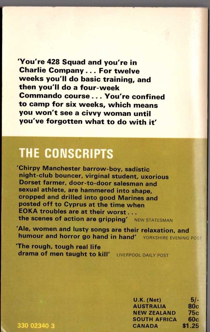 Walter Winward  THE CONSCRIPTS magnified rear book cover image