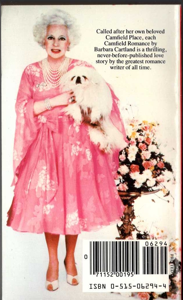 Barbara Cartland  WINGED VICTORY magnified rear book cover image