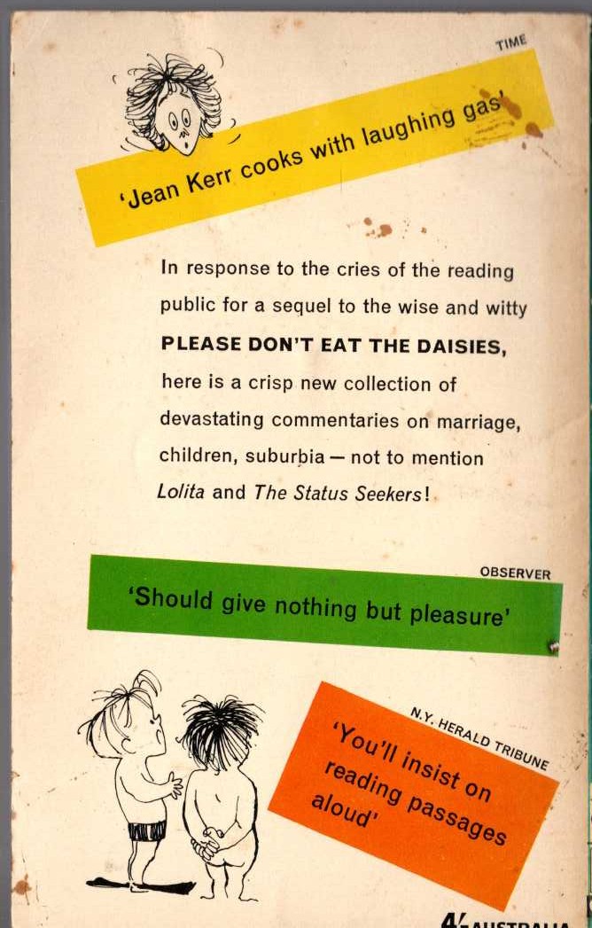 Jean Kerr  THE SNAKE HAS ALL THE LINES magnified rear book cover image