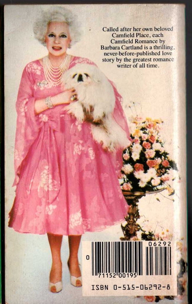 Barbara Cartland  LUCKY IN LOVE magnified rear book cover image