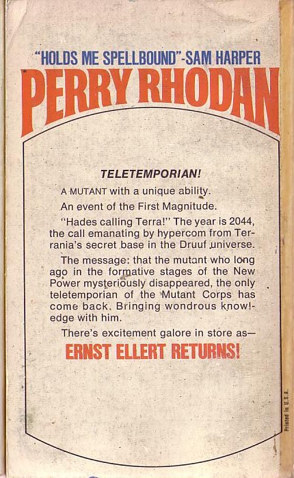 Clark Darlton  #83 ERNST ELLERT RETURNS! magnified rear book cover image