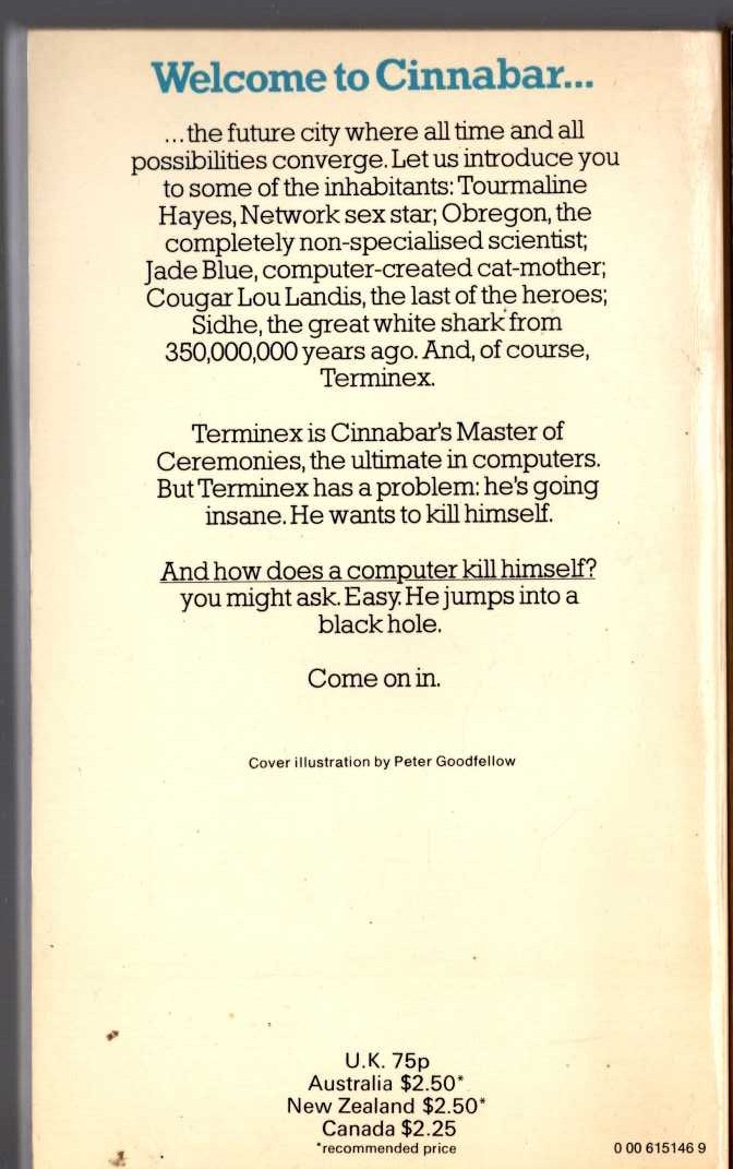 Edward Bryant  CINNABAR magnified rear book cover image