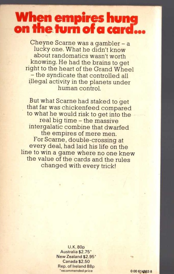 Barrington J. Bayley  THE GRAND WHEEL magnified rear book cover image
