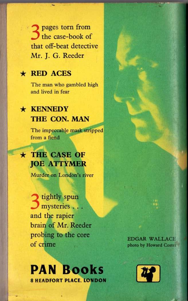 Edgar Wallace  RED ACES magnified rear book cover image