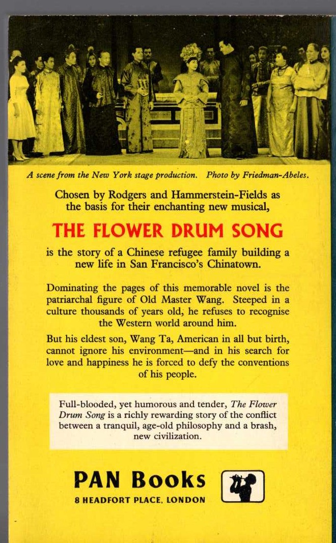 C.Y. Lee  THE FLOWER DRUM SONG magnified rear book cover image