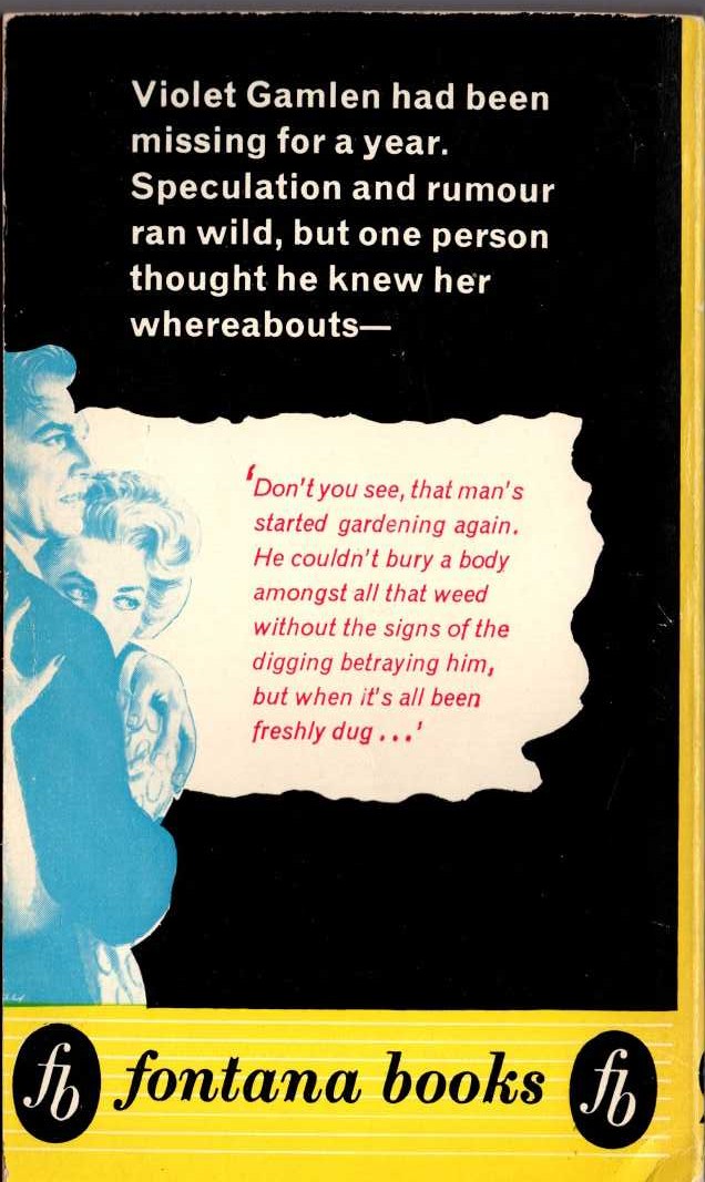 Elizabeth Ferrars  ALWAYS SAY DIE magnified rear book cover image