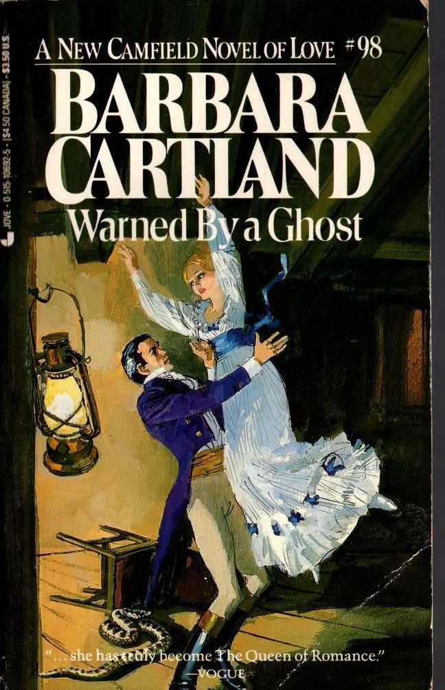 Barbara Cartland  WARNED BY A GHOST front book cover image