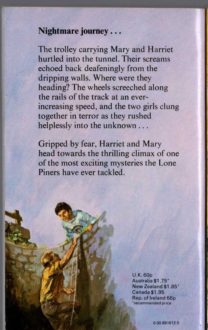 Malcolm Saville  MYSTERY MINE magnified rear book cover image