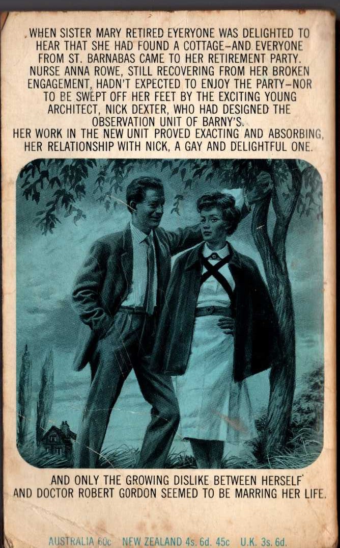 Lucilla Andrews  A HOUSE FOR SISTER MARY magnified rear book cover image