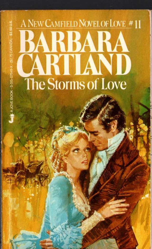 Barbara Cartland  THE STORMS OF LOVE front book cover image