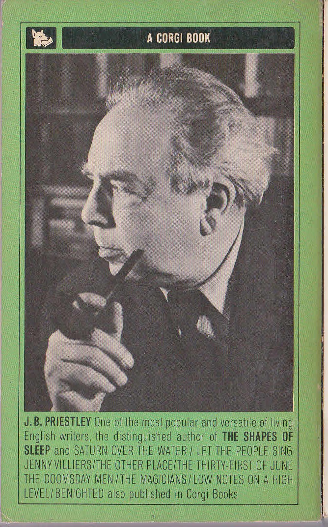 J.B. Priestley  THE SHAPES OF SLEEP magnified rear book cover image