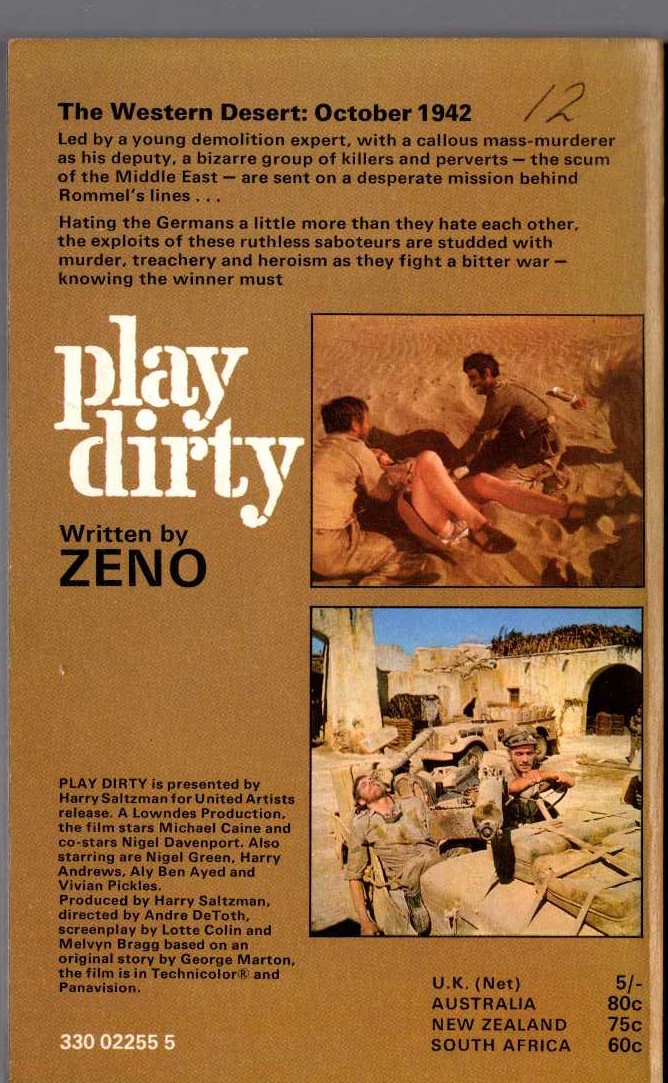 Zeno   PLAY DIRTY (Film tie-in) magnified rear book cover image