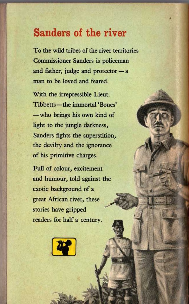 Edgar Wallace  AGAIN SANDERS magnified rear book cover image
