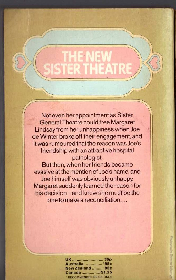 Lucilla Andrews  THE NEW SISTER THEATRE magnified rear book cover image