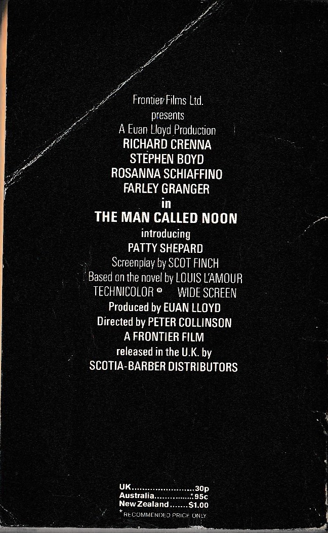 Louis L'Amour  THE MAN CALLED NOON (Film tie-in) magnified rear book cover image