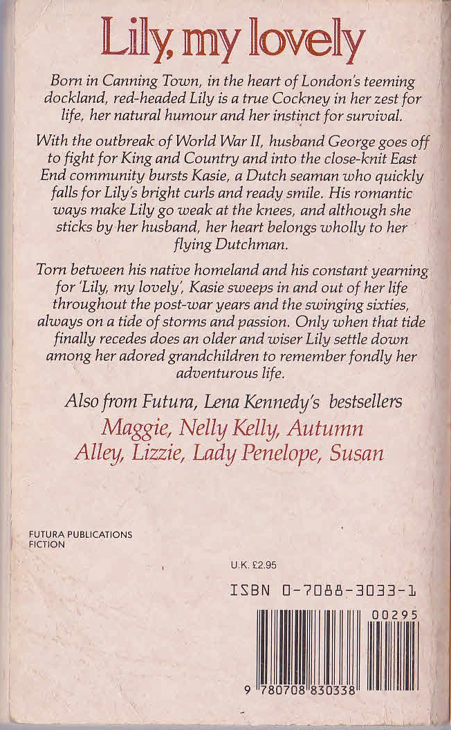Lena Kennedy  LILY, MY LOVELY magnified rear book cover image