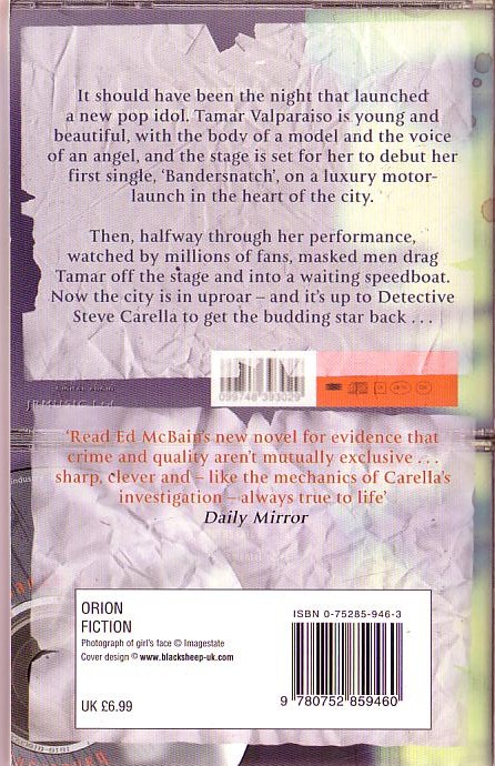 Ed McBain  BANDERSNATCH magnified rear book cover image