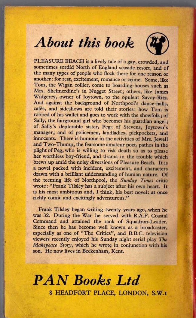 Frank Tilsley  PLEASURE BEACH magnified rear book cover image