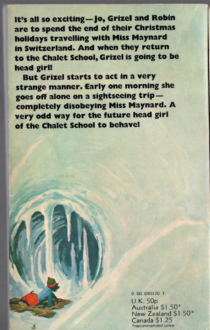 Elinor M. Brent-Dyer  THE HEAD GIRL OF THE CHALET SCHOOL magnified rear book cover image