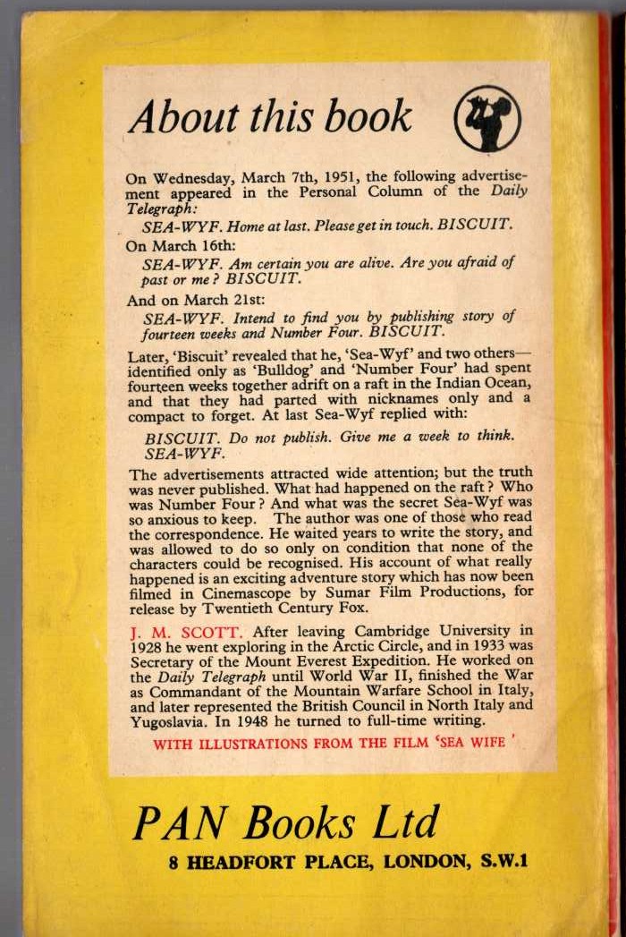 J.M. Scott  SE-WYF AND BISCUIT magnified rear book cover image