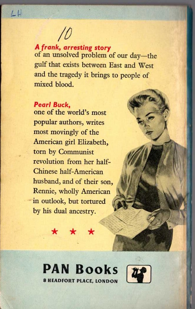 Pearl S. Buck  LETTER FROM PEKING magnified rear book cover image