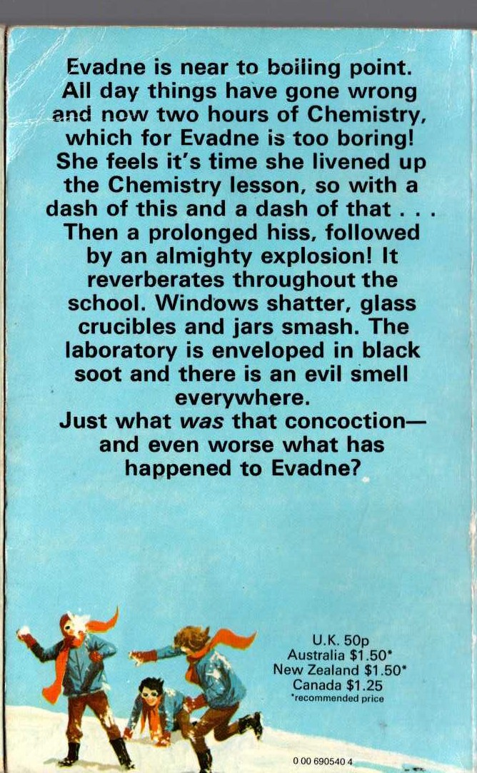 Elinor M. Brent-Dyer  EXPLOITS OF THE CHALET GIRLS magnified rear book cover image