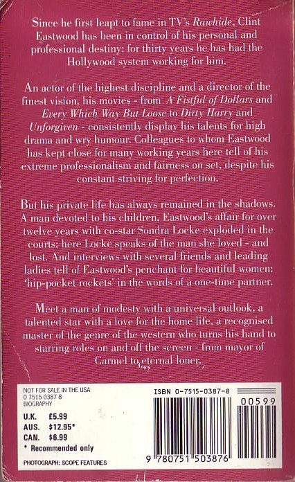 Douglas Thompson  CLINT EASTWOOD: SEXUAL COWBOY magnified rear book cover image