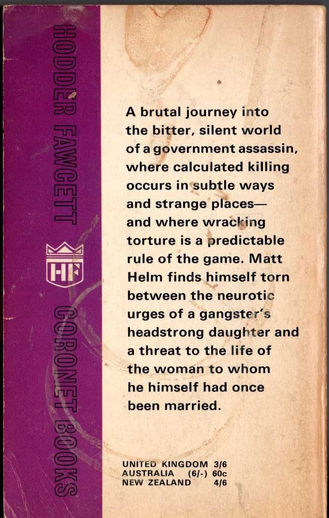 Donald Hamilton  THE REMOVERS magnified rear book cover image