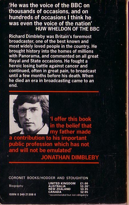 Jonathan Dimbleby  RICHARD DIMBLEBY magnified rear book cover image