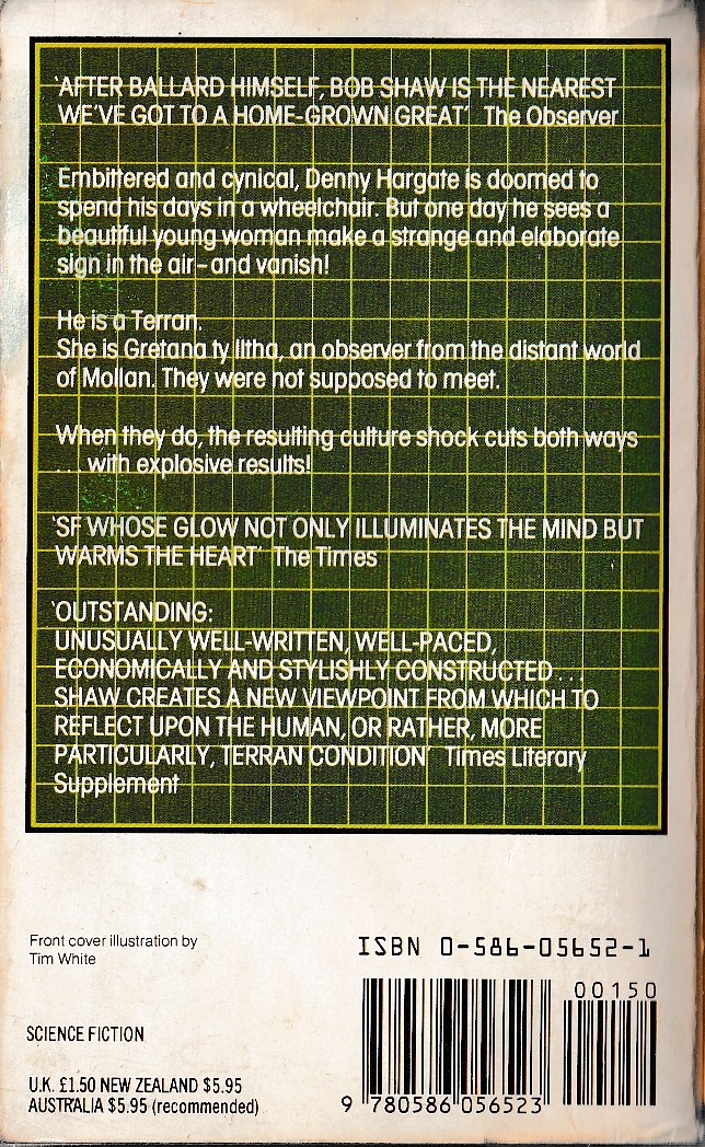 Bob Shaw  THE CERES SOLUTION magnified rear book cover image
