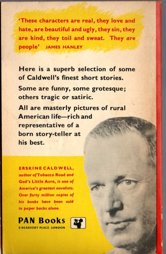 Erskine Caldwell  THE COURTING OF SUSIE BROWN magnified rear book cover image