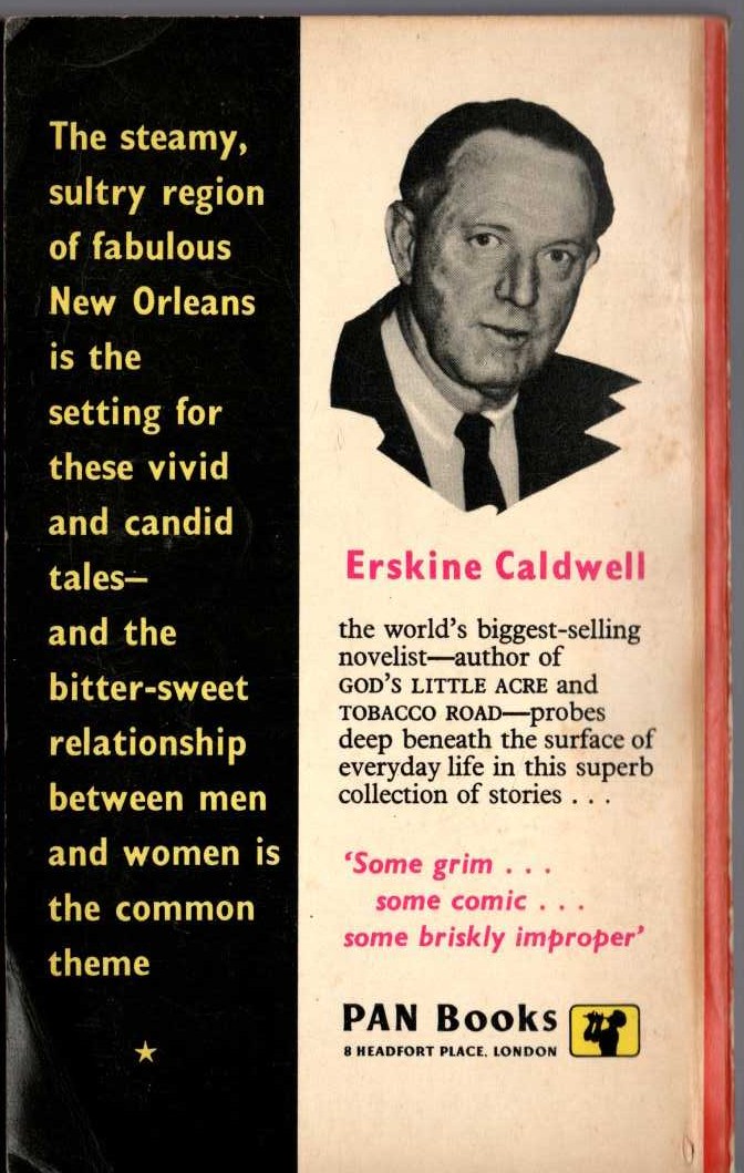 Erskine Caldwell  GULF COAST STORIES magnified rear book cover image