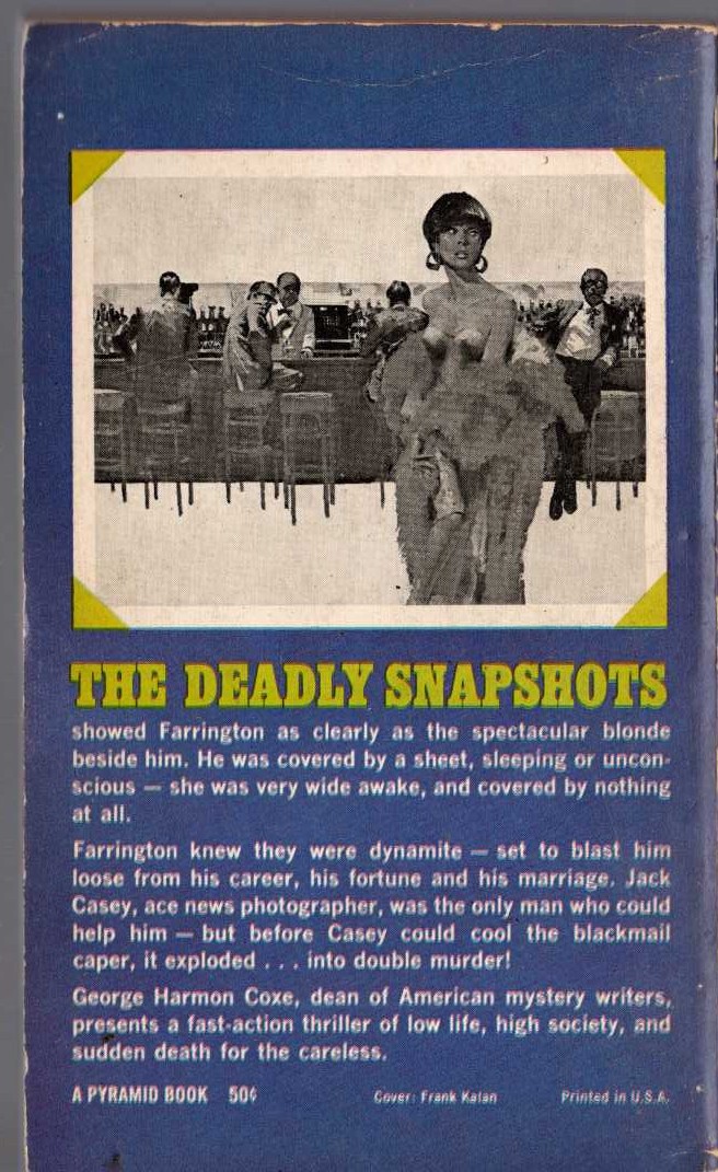 George Harmon Coxe  DEADLY IMAGE magnified rear book cover image