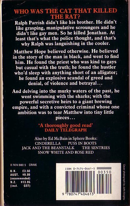 Ed McBain  THE HOUSE THAT JACK BUILT magnified rear book cover image
