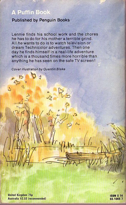 Betsy Byars  THE TV KID magnified rear book cover image