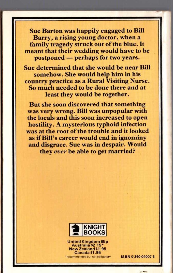 Helen Dore Boylston  SUE BARTON - RURAL NURSE magnified rear book cover image