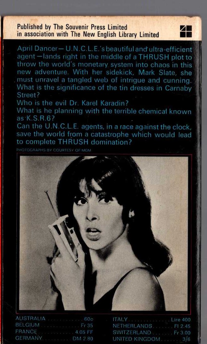 Simon Latter  THE GIRL FROM U.N.C.L.E. (1): THE GLOBAL GLOBULES AFFAIR magnified rear book cover image