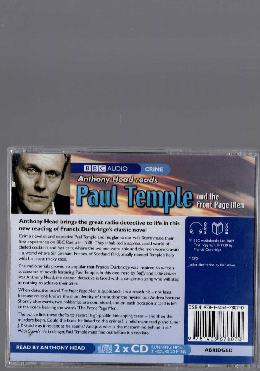 PAUL TEMPLE AND THE FRONT PAGE MEN magnified rear book cover image