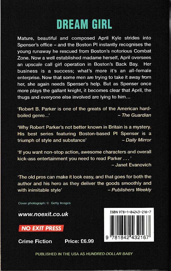 Robert B. Parker  DREAM GIRL magnified rear book cover image