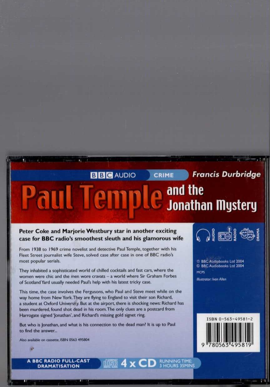 PAUL TEMPLE AND THE JONATHAN MYSTERY magnified rear book cover image